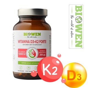 Witamina D3 + K2 Forte 12000 IU 60kaps. Biowen