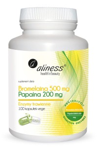 Bromelaina 500mg Papaina 200mg 100kaps. VEGE Aliness