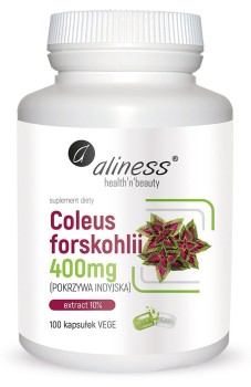 Coleus forskohlii 10% 400mg (pokrzywa indyjska) 100kaps. VEGE Aliness