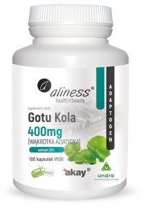 Gotu Kola 400mg (Centella asiatica, wąkrotka azjatycka) 100kaps. VEGE Aliness