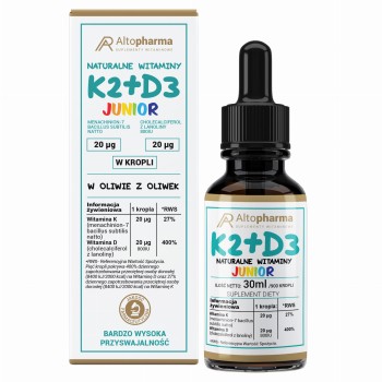 Naturalna Witamina K2 D3  JUNIOR 30ml Altopharma