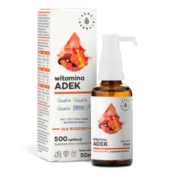 Witamina ADEK dla rodziny MCT krople  50ml AuraHerbals