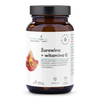 Żurawina 800mg + witamina C 60kaps.  AuraHerbals