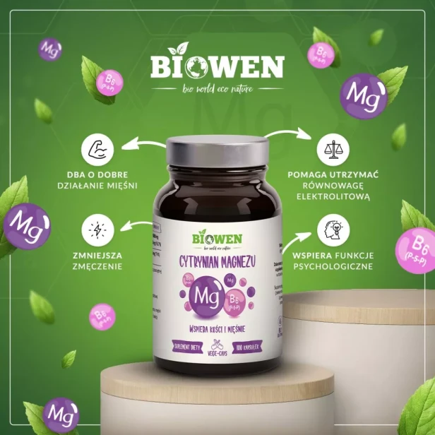 Cytrynian Magnezu z B6 100kap. BIOWEN-.webp