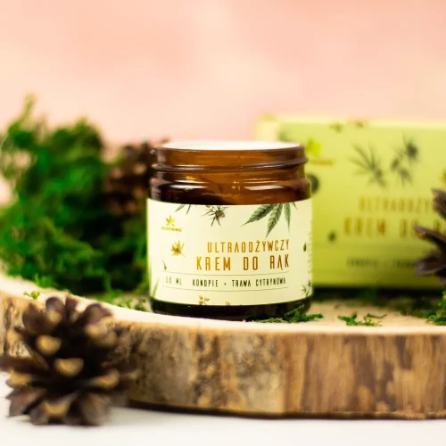 Ultraodżywczy konopny krem do rąk z CBD o zapachu trawy cytrynowej 50 ml HempKing-.webp