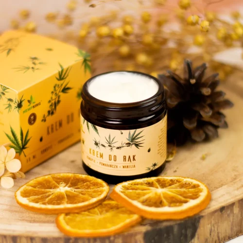 Konopny krem do rąk z CBD o zapachu wanilii i pomarańczy 50ml HempKing-.webp