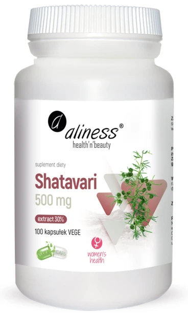 Shatavari ekstrakt 30% 500mg 100kaps. Vege Aliness.jpg