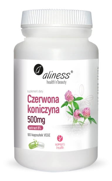 Czerwona koniczyna extract 8%  500mg 90kaps. Vege Aliness.png
