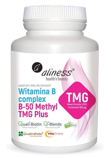 Witamina B complex B-50 METHYL TMG PLUS 100 VEGE kaps. Aliness.jpg