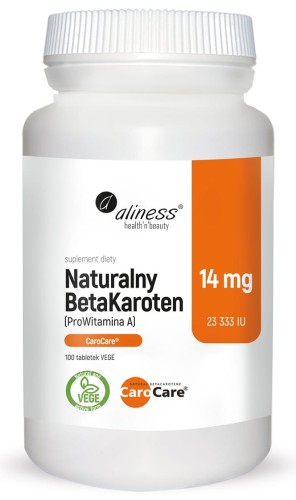 Naturalny BetaKaroten 14mg CaroCare® ProWitamina A 25 000IU 100tab Vege Aliness.jpg