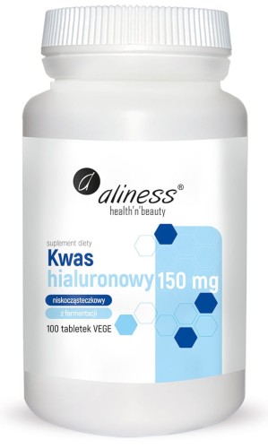 Kwas hialuronowy niskocząsteczkowy 150mg 100tabl. vege Aliness.jpg