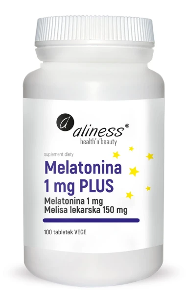 Melatonina 1mg PLUS 100tabl. Vege Aliness.jpg