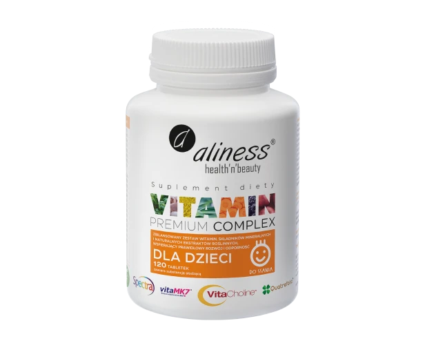 Premium Vitamin Complex dla dzieci 120tabl. do ssania Aliness.png