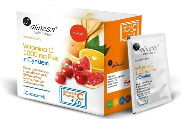 Witamina C 1000 mg z CYNKIEM PLUS Bioflaw Rutyna Acerola 30saszetek Aliness.jpg