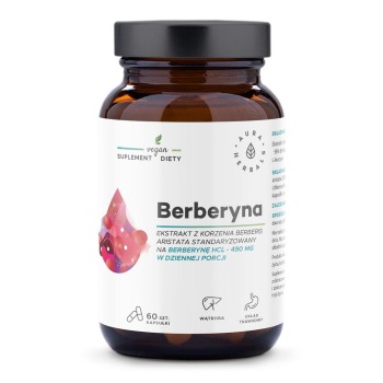 Berberyna Standaryzowany ekstrakt z kory  Berberis 60kaps. Auraherbals
