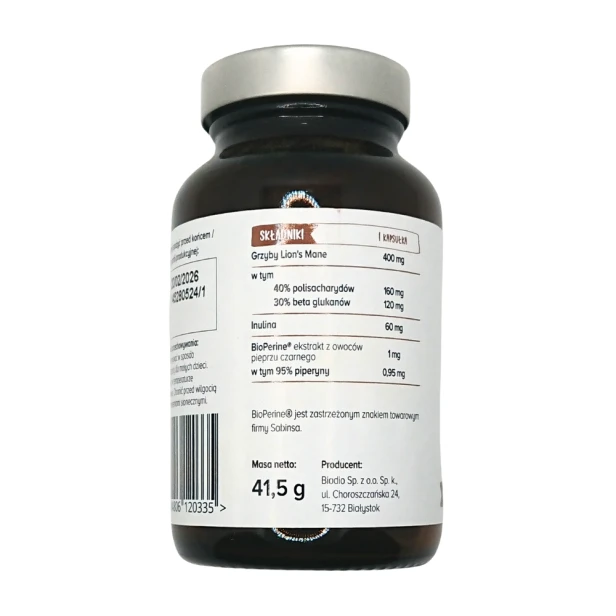 Lion’s Mane 400mg 40% polisacharydów 30% beta-glukanów 90kaps. BioWen-.png