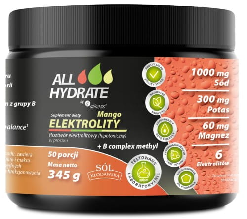 Elektrolity Mango + B complex methyl 345g 50porcji ALLHydrate.jpg