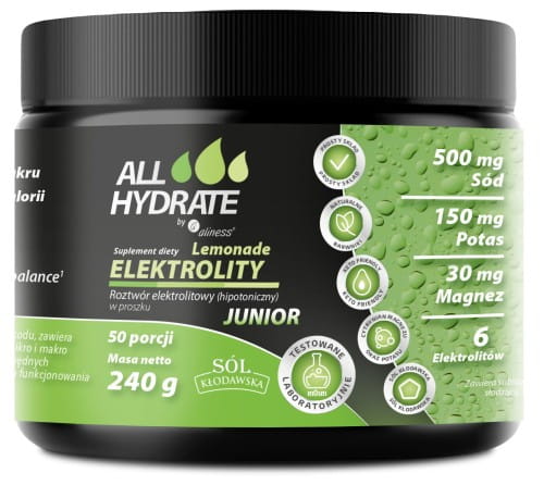 Elektrolity JUNIOR Lemonade 240g 50porcji ALLHydrate.jpg