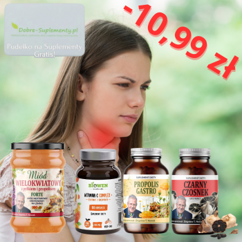 Zestaw na Ból Gardła - Czosnek-Propolis-Miód-Witamina C