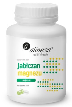 Jabłczan Magnezu 100 mg z B6 (P-5-P) 100kaps. Vege Aliness