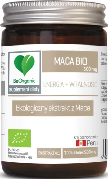 Maca ekstrakt BIO 500mg 100tabl. BeOrganic
