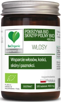 Skrzyp BIO + Pokrzywa BIO 400mg 100tabl. BeOrganic