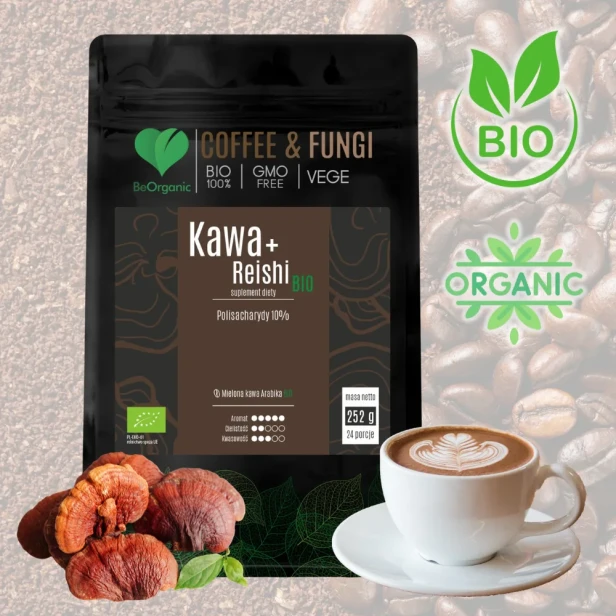 Kawa Arabica mielona + Reishi BIO 252g BeOrganic