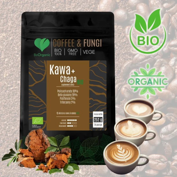 Kawa Arabica mielona + Chaga BIO BeOrganic