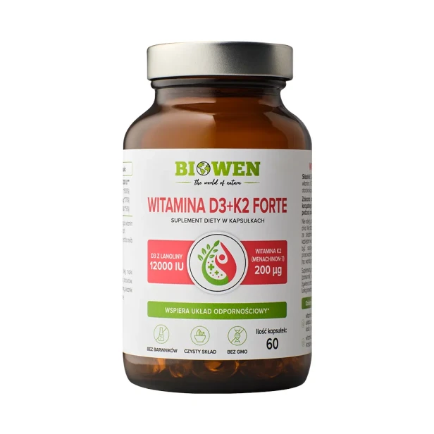 Witamina D3 + K2 Forte 12000 IU 60kaps. Biowen