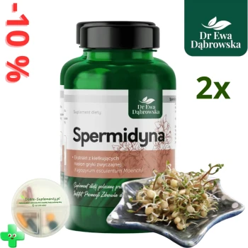 Zestaw: 2x Spermidyna Dr Ewa Dąbrowska 60 kaps. + pojemnik na suple