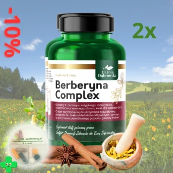 Zestaw: 2xBerberyna Complex 60kaps. dr Ewa Dąbrowska + pojemnik na suplementy