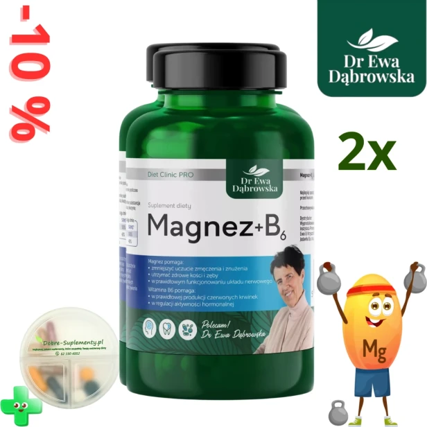 Magnez Dąbrowska + praktyczny pojemnik na suplementy