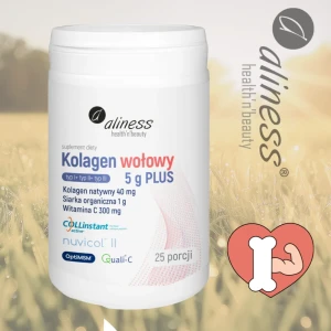 Kolagen Wołowy natywny + MSM + Wit. C 25 porcji Aliness