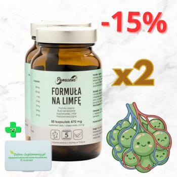 Zestaw 2x Panaseus Formuła na Limfę 50 kaps Yango + praktyczny pojemnik na suplementy