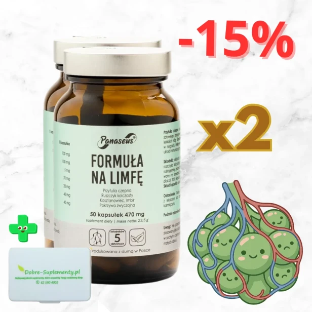 Formuła na limfę Yango - zestaw + praktyczny pojemnik na suplementy