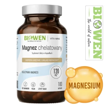 Magnez chelatowany Diglicynian Magnezu 850mg 100kaps. Biowen