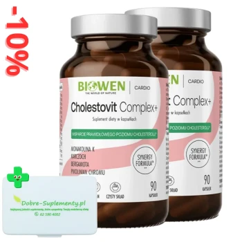 Zestaw: 2x CholestoVit Biowen + pojemnik na suplementy